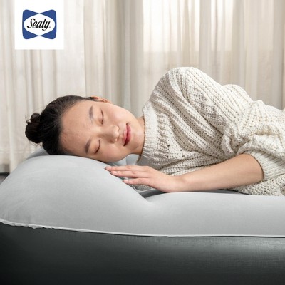 Sealy 16" Gray and Black Inflatable Air Mattress with Built-in Pump