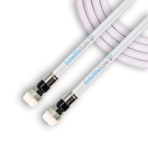 SatelliteSale Digital RG-6/U 75 Ohm Coaxial Cable with F-Type Waterproof Connectors Indoor/Outdoor Universal Wire Black and White Cord - 1 of 4