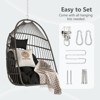 Gulches Gray PE Rattan Egg Swing Chair Foldable Outdoor Hanging Chair with Washable Cushion, Stainless Steel Suspension Kit, 270lbs Capacity - 4 of 4