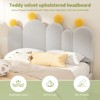 Docred Boucle bed frame Child Wood Upholstered Bed Frame with Adjustable Headboard Standard Crib Size Toddler Fabric Modern Platform Bed - 4 of 4