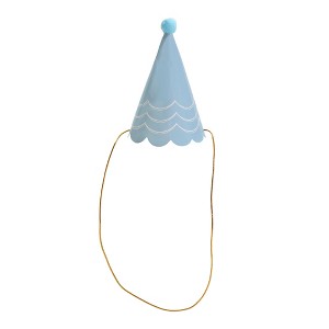 Packed Party 8-Count Mini Party Hat Set With Poms - 1 of 3