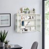 Bella Depot 27.56"W Modern Two-door Wall Cabinet with Glass Doors Featuring Three-tier Storage for Entryway Living Room Dining Room - 3 of 4
