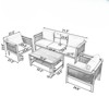 VisioGear 4 Pieces Patio Seating Group, Outdoor Conversation Set with Cushions and a Coffee Table for Patios, Gardens, Grey, 27.2"*27.2"*23.6" - 3 of 4