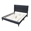 Royal Hampton Queen Size Bed with Tufted Headboard, Charcoal Burlap Upholstery, Wood - 2 of 4