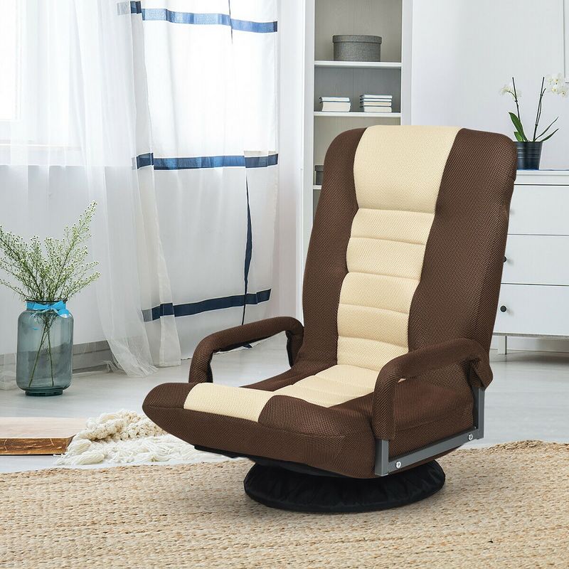 360-Degree Swivel Gaming Floor Chair with Foldable Adjustable Backrest, 2 of 11