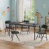 Boys and Girls Folding Table and Chairs Set of 3, Portable Table and Chair with Pu Soft Cushion, Suitable for Eating, Reading and Playing - 2 of 3