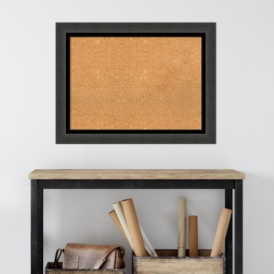 Tuxedo Black Framed Natural Cork Bulletin Board 33" x 25"