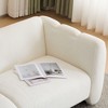 Sapphtopaz Modern 3-Seater Couches for Living Room with Wave Design Upholstered Loveseat Sofa Curved Lounge Sofa with Wood Frame for Apartment - 2 of 4