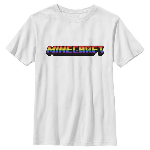 Kids Minecraft Rainbow Logo Pride T shirt Target