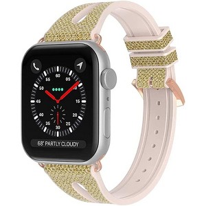 Worryfree Gadgets Silicone Shiny Slim Band for Apple Watch 38/40/41mm, 42/44/45mm iWatch Series 8 7 6 5 4 3 2 1 & SE- Assorted Colors - 1 of 3