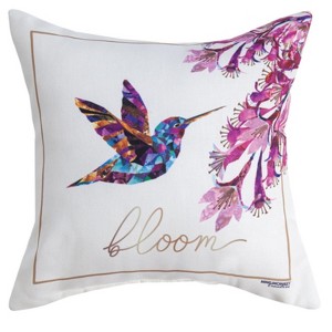 Manual Woodworkers & Weavers Painted Garden Floral Climaweave Pillow 12x12 inch - 1 of 3