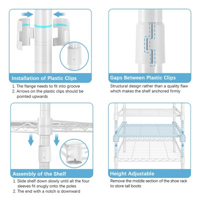 White Heavy Duty Freestanding Garment Rack with Adjustable Shelves