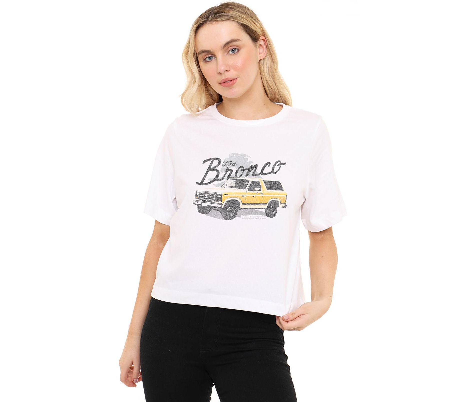 Women's Ford Bronco Yellow Boxy Cropped T-Shirt