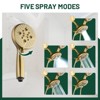Cobbe Single Handle Wall Mounted Dual Shower Head with 5 Settings Hand Shower and Rain Shower Head and Tub Spout Shower Set Brushed Gold - 3 of 4