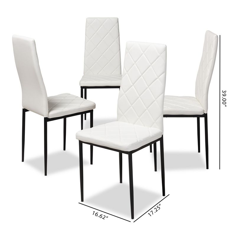Set of 4 Blaise Modern and Contemporary Faux Leather Upholstered Dining Chairs - Baxton Studio, 6 of 7