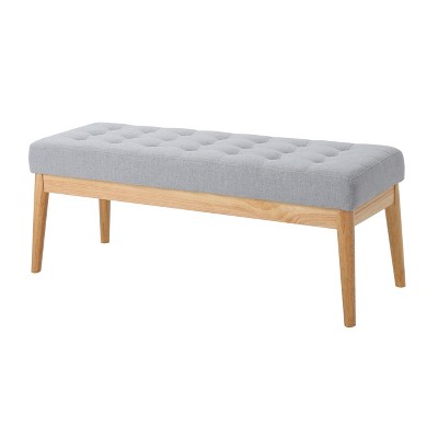 Saxon Upholstered Bench - Light Gray - Christopher Knight Home