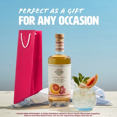 21 Seeds Grapefruit Hibiscus Infused Blanco Tequila - 750ml Bottle