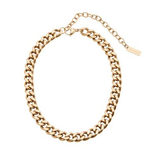Pompeii3 Alize Necklace 18k Gold Plated 14" 12mm Width Curb Chain with 4" Extender - 1 of 4
