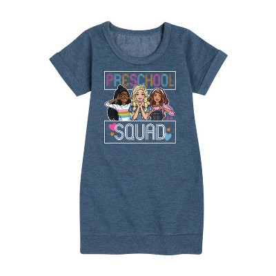 - Barbie - Back To School Graphic Short Sleeve Fleece Dress