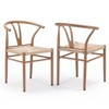 PAGED Dining Chairs Set of 2,Metal Wishbone Kitchen Chairs with Woven Rattan Seat,Chairs for Kitchen,Living Room,Dining Room,Natural - 4 of 4