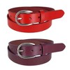 CTM Women's Adjustable Smooth Leather Dress Belt Set - 4 of 4