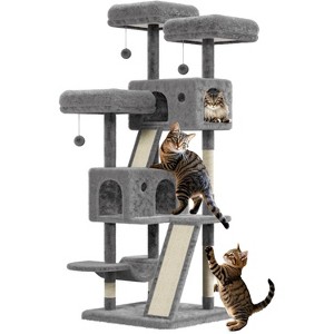 66" Multi-Level Cat Tree w/Sisal Scratching Posts, Condos, Hammock & Perch – Durable Tower for Multiple Cats - 1 of 4