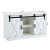 KTMBDW Bar Cabinet with Barn 2 Sliding Doors Buffet Farmhouse Storage Cabinet TV Stand, White - 4 of 4