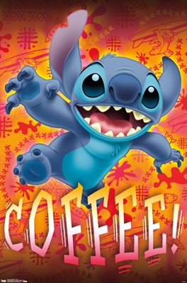 Trends International Disney Lilo and Stitch - Coffee Framed Wall Poster Prints