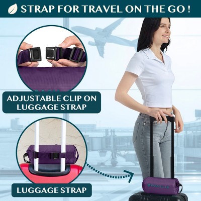 Purple Microfiber Packable Travel Blanket with Carry Bag