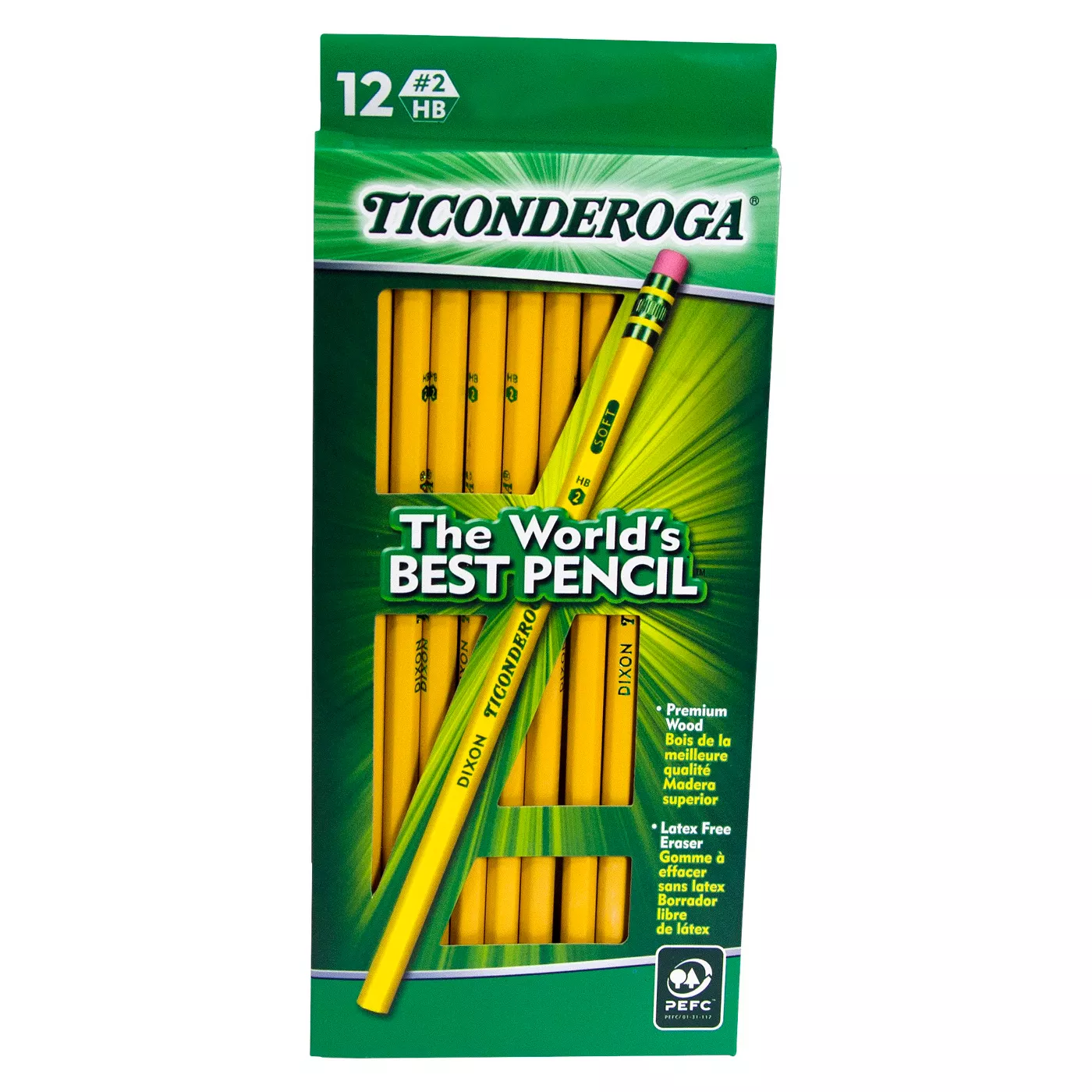 Ticonderoga 12pk #2 Wooden Pencils Yellow - image 1 of 3