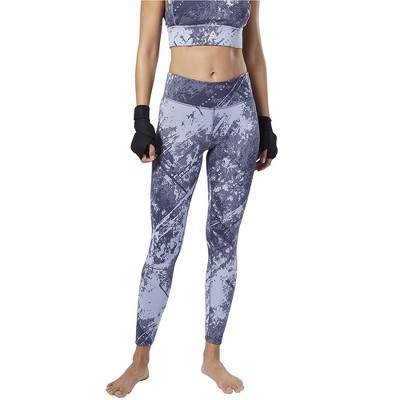 Reebok Womens Combat Jacquard Lux Bold Yoga Pants