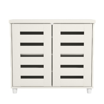 Galano 27.3 in. H x 30.7 in. W Cool Grey Wood Shoe Cabinet with Ultrafast Assembly