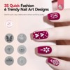 Saviland Essentials Stamp Kit: 6-Pc French & Floral Stamper Pens w/ Patterns - Quick Salon Design Tool Set. - 4 of 4