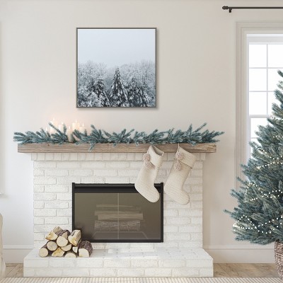 Snowy Forest Landscape Framed Canvas Wall Art