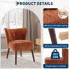 Mid Century Modern Wingback Accent Chair, Small Linen Upholstered Living Room Chairs with Thick Cushion & Rubberwood Leg for Bedroom Apartment - 4 of 4