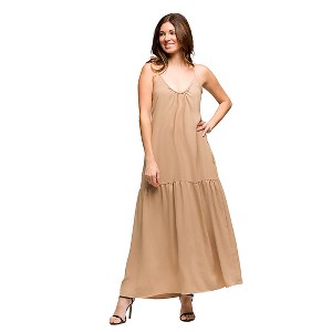Maternity Lightweight Spaghetti Strap Pocket Maxi Dress - 24seven Comfort Apparel™ - 1 of 4