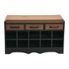 Entryway Storage Bench with 3 Drawers 10 Shoe Compartments and Cushioned Seat - 3 of 4