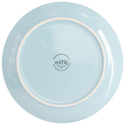 Aqua Floral Porcelain 16-Piece Dinnerware Set for 4