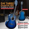 Pyle 36" Classical Acoustic Guitar - 6-String with Nylon Strings, Accessory Kit Included - Blue Burst PGACMS82BLU - 3 of 4