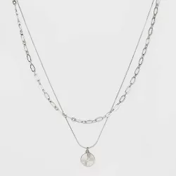 Worn Silver Linked Snake Chain Necklace - Universal Thread™ Metallic Silver