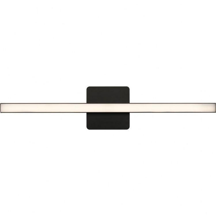 Progress Lighting Phase 4 1-Light LED Linear Vanity Light, Matte Black, Rectangular Acrylic Shade, 2 of 4