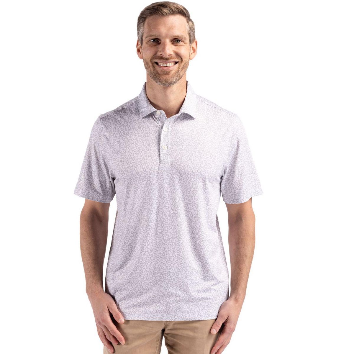 Cutter & Buck Pike Eco Flora Print Recycled Mens Big & Tall Polo - thumbnail 9