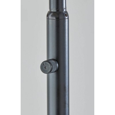 Black Metal Floor Lamp with Light Brown Fabric Shade