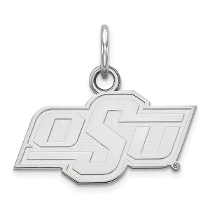 Black Bow Jewelry 14k White Gold Oklahoma State Cowboys NCAA Extra Small Pendant - 1 of 3