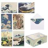 36-Count Assorted Box All Occasion Greeting Cards with Envelopes, Notecards, Artistic Design Inspired by Japanese Hokusai Painting, 5 x 3.5 in