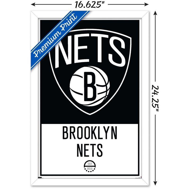 Trends International NBA Brooklyn Nets - Logo 21 Framed Wall Poster Prints, 3 of 7