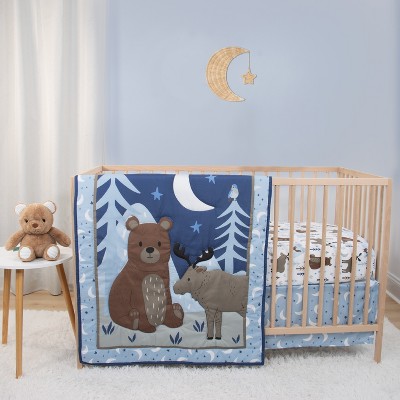 The Peanutshell Under the Stars Crib Bedding Set and Stuffie Plush Toy - 4 Piece Set