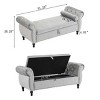 51.25'' Rectangular Ottoman Storage Bench With 1 Pillow,Upholstered Storage Benches,Benches With Storage For Bedroom-Cuddlewood - 3 of 4