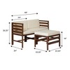 Contemporary 3-Piece Modular Acacia Wood Left and Right Arm Chairs and Ottoman - 4 of 4