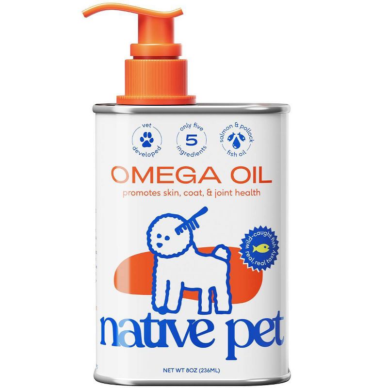 Native Pet Pump Bottle Omega Oil with Fish for Dogs - 8oz, 1 of 15